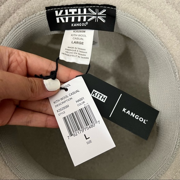 KITH x Kangol grey bucket hat - unisex Large size - hallow gray color - Picture 4 of 7